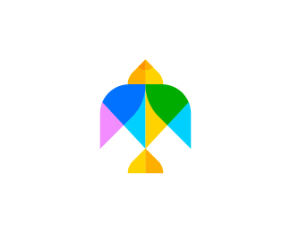 Flying bird colorful logo